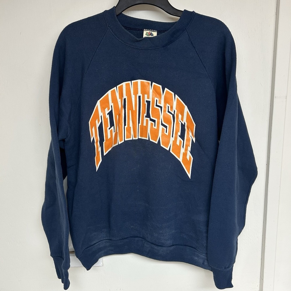 VTG 90s Fruit of the Loom University Tennessee Vols Crewneck Sweatshirt Navy L